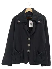 Vorschaubild 1 von Damen Strickjacke Wolljacke Gr. 44 XXL Schwarz Knopf Klassisch