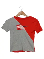 Vorschaubild 1 von Kinder T-Shirt Gr. 164 Rot Grau Streetwear Logo-Print Kurzarm