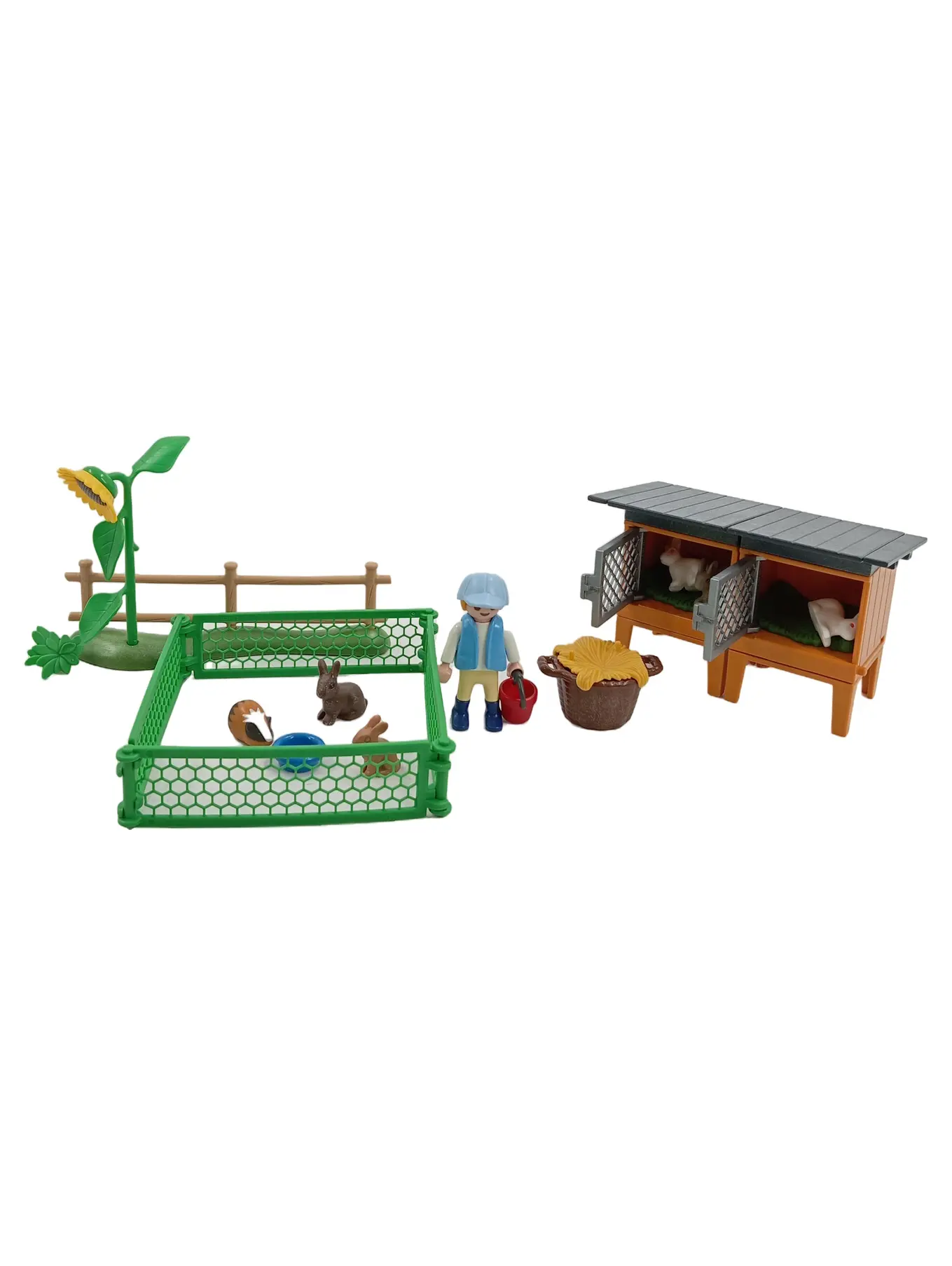 PLAYMOBIL Kaninchenstall mit Tieren Bauernhof Set Hasen Figur