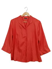 Vorschaubild 1 von Damen Bluse Gr. 42 Rot 3/4-Arm Klassisch Elegant