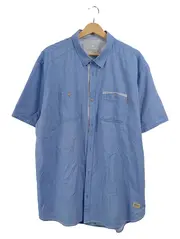 Vorschaubild 1 von Herren Kurzarmhemd Freizeithemd Blau Gr. 3XL Baumwolle