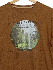 Vorschaubild 2 von Herren T-Shirt Outdoor Print Braun Meliert Gr. L