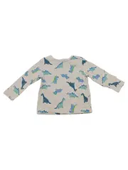 Vorschaubild 1 von Kinder Langarmshirt Gr. 74 Beige Dinosaurier Motiv Baumwolle Jungen