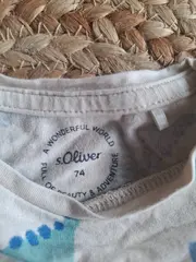 Vorschaubild 6 von Kinder Langarmshirt Gr. 74 Beige Dinosaurier Motiv Baumwolle Jungen