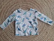 Vorschaubild 5 von Kinder Langarmshirt Gr. 74 Beige Dinosaurier Motiv Baumwolle Jungen