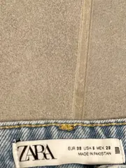 Vorschaubild 4 von High Waist Jeans Damen Regular Fit Blau Gr. 38 Lederdetails
