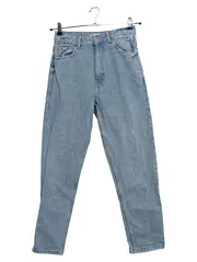 Vorschaubild 1 von High Waist Jeans Damen Regular Fit Blau Gr. 38 Lederdetails