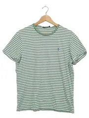 Vorschaubild 1 von Herren T-Shirt Gr. M Grün Weiß Gestreift Slim Fit