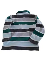 Vorschaubild 2 von Poloshirt Langarm Jungen Gestreift Bär Applikation Gr. 98 Mehrfarbig
