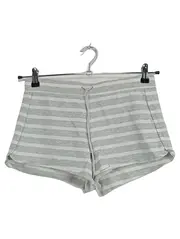 Vorschaubild 2 von Damen Lounge Shorts XS Grau Weiß Gestreift Baumwolle