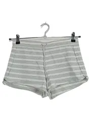 Vorschaubild 1 von Damen Lounge Shorts XS Grau Weiß Gestreift Baumwolle