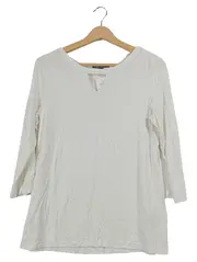 Vorschaubild 1 von Damen Langarmshirt Gr. 40/L Weiß Basic Viskose Elasthan