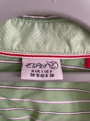 Vorschaubild 2 von Damen Hemdbluse Langarm gestreift Grün Gr. 36 S Casual