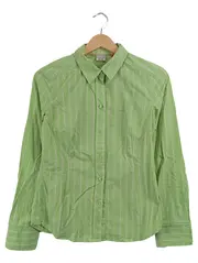 Vorschaubild 1 von Damen Hemdbluse Langarm gestreift Grün Gr. 36 S Casual