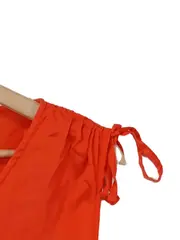 Vorschaubild 3 von Damen Top Bluse Gr. L Orange Viskose Ärmellos V-Ausschnitt