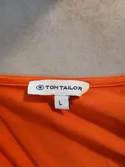 Vorschaubild 5 von Damen Top Bluse Gr. L Orange Viskose Ärmellos V-Ausschnitt