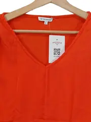 Vorschaubild 2 von Damen Top Bluse Gr. L Orange Viskose Ärmellos V-Ausschnitt
