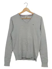 Vorschaubild 1 von Herren Pullover V-Ausschnitt Grau Meliert Gr. S