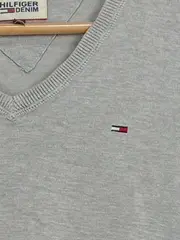 Vorschaubild 4 von Herren Pullover V-Ausschnitt Grau Meliert Gr. S