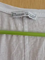 Vorschaubild 3 von Damen Basic V-Ausschnitt Shirt Weiß Gr. L Baumwolle