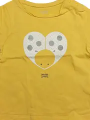 Vorschaubild 2 von Obaïbi Kinder T-Shirt Kurzarm Baumwolle Gelb Tiermotiv Gr. 74