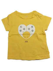 Vorschaubild 1 von Obaïbi Kinder T-Shirt Kurzarm Baumwolle Gelb Tiermotiv Gr. 74