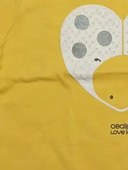 Vorschaubild 3 von Obaïbi Kinder T-Shirt Kurzarm Baumwolle Gelb Tiermotiv Gr. 74