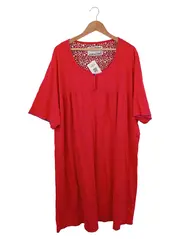 Vorschaubild 1 von Damen Freizeitkleid Gr. 62/7XL Rot Baumwolle Komfortabel