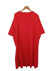 Vorschaubild 2 von Damen Freizeitkleid Gr. 62/7XL Rot Baumwolle Komfortabel
