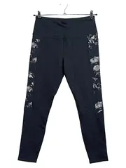 Vorschaubild 1 von Damen Leggings Blumenmuster Schwarz Größe L Sport High Waist