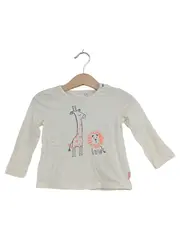 Vorschaubild 1 von Langarmshirt Kinder Gr. 74 Weiß Giraffe Löwe Baumwolle
