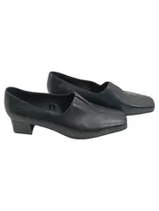 Vorschaubild 2 von Damen Slipper Schwarz Leder Gr. 39 Business Klassisch Absatz 4cm