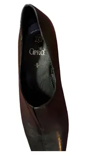 Vorschaubild 4 von Damen Slipper Schwarz Leder Gr. 39 Business Klassisch Absatz 4cm