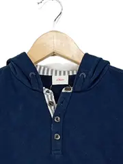 Vorschaubild 2 von Kinder Kapuzenpullover Gr. 140 Blau Uni Hoodie Baumwolle Freizeit