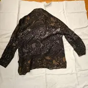 Vorschaubild 2 von Hemdbluse Gr. 46 Oliv Paisley Cupro Elegant Damen Bluse