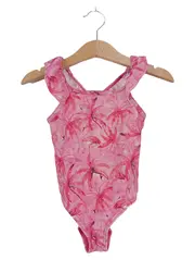 Vorschaubild 1 von Mädchen Badeanzug Gr. 92 Flamingo Tiermotiv Rüschen Pink Sommer