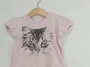 Vorschaubild 3 von Baby Mädchen T-Shirt Katze Rosa Gr. 80 Kurzarm