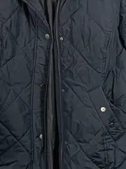 Vorschaubild 4 von Damen Steppmantel Gr. 42/XL Schwarz Kapuze Winterjacke Lang