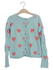 Vorschaubild 1 von Strickjacke Mädchen Gr. 122/128 Türkis Herzen Baumwolle
