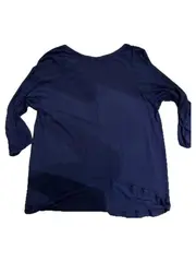 Vorschaubild 3 von Damen Bluse 3/4-Arm Dunkelblau V-Ausschnitt Gr. XS/34