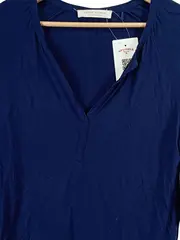 Vorschaubild 2 von Damen Bluse 3/4-Arm Dunkelblau V-Ausschnitt Gr. XS/34