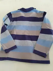 Vorschaubild 5 von Poloshirt Langarm Jungen Gr. 110 Gestreift Blau Bär Applikation Baumwolle