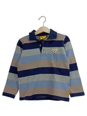 Vorschaubild 1 von Poloshirt Langarm Jungen Gr. 110 Gestreift Blau Bär Applikation Baumwolle
