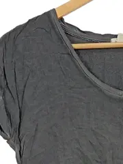 Vorschaubild 3 von Damen T-Shirt Gr. XS Grau V-Ausschnitt Brusttasche Casual