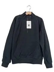 Vorschaubild 1 von Pullover Kinder Gr. 140 Schwarz 1/4 Zip Kängurutasche Langarm