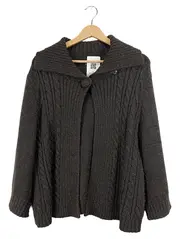 Vorschaubild 1 von Edition Strickjacke Damen Gr. 40 Zopfmuster Braun Alpaka