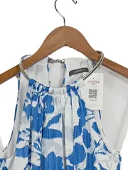 Vorschaubild 2 von Damen Sommerkleid Blumenmuster Gr. 36 Blau Weiß Feminin