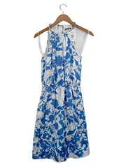 Vorschaubild 1 von Damen Sommerkleid Blumenmuster Gr. 36 Blau Weiß Feminin