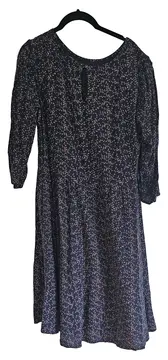 Vorschaubild 2 von Blusenkleid Blumenmuster Blau Gr. 38 Freizeit Midikleid