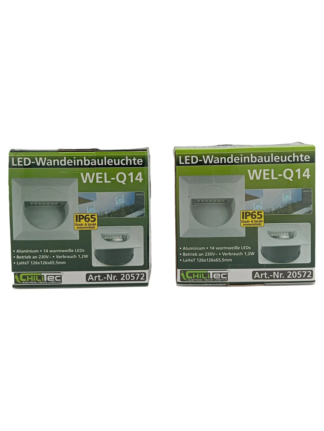 CHILITEC LED Wandeinbauleuchte WEL-Q14 Grau Aluminium IP65 Aussenleuchte Modern